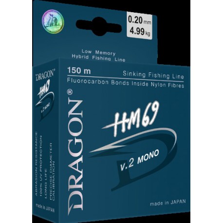 Dragon HM69 V2.0 Hybrid Fluorocarbon Mono Line 0.221 mm 6.057kg 150m 