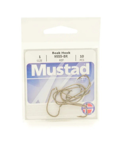 Mustad Beak Baitholder 9555 2xStrong Bronze Size 4 (Earthworm hook) Mustad Beak Baitholder 9555 2xStrong Bronze Size 4 (Earthworm hook)