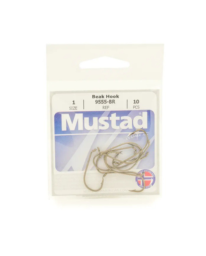 Mustad Beak Baitholder 9555 2xStrong Bronze Size 4 (Earthworm hook)