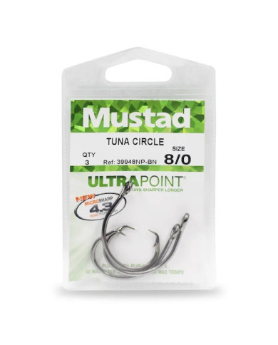 Mustad Tuna Circle 39948 Black Nickle Size 4/0 (Live Bait/Deep Drop Hook) Mustad Tuna Circle 39948 Black Nickle Size 4/0 (Live Bait/Deep Drop Hook)