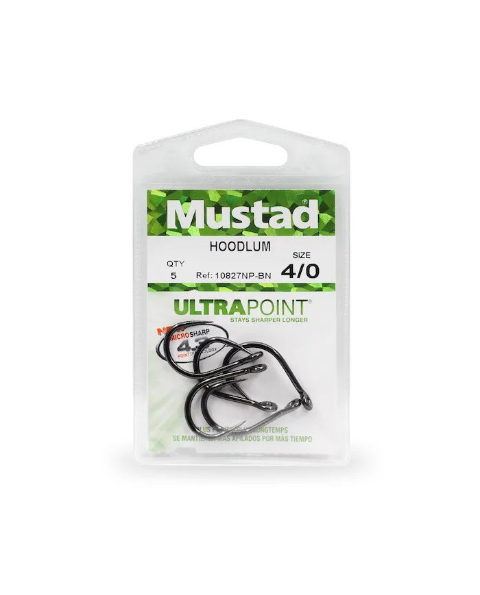 Mustad Hoodlum 4x10827 Black Nickle Size 10/0 (Live Bait Hook)
