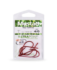 Mustad Red Tarpon 7766 Red Size 1/0 (Cut Bait Hook)