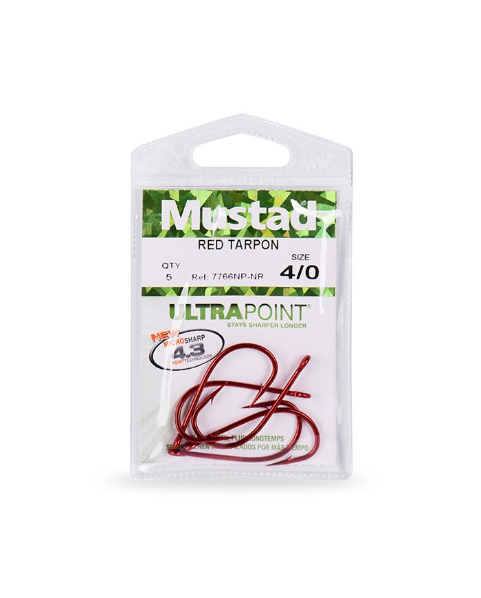 Hameçons Mustad Red Baitholder 92668 - Pour Mer Et Eau Douce, Ardillons Sur Tige - Tailles 4/0, 3/0, 6, 8