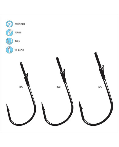 Gamakatsu Size 3/0 Heavy Cover Worm with Tin Keeper Flipping Hook Gamakatsu Size 3/0 Heavy Cover Worm with Tin Keeper Flipping Hook