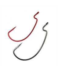 Gamakatsu Size 1/0 Offset Shank Worm EWG Hook Red