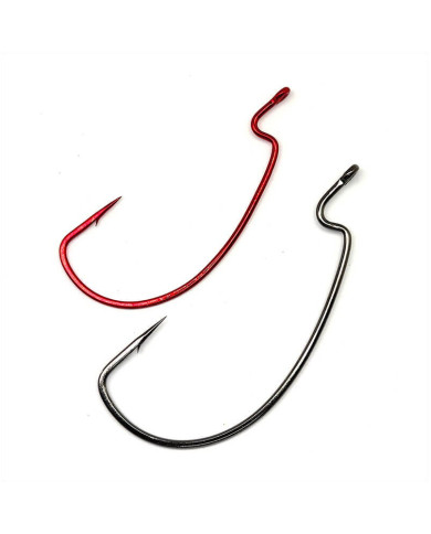 Gamakatsu Size 4/0 Offset Shank Worm EWG Hook Red