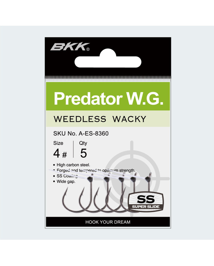 BKK Predator Size 1 WG Weedless Wacky Hook 