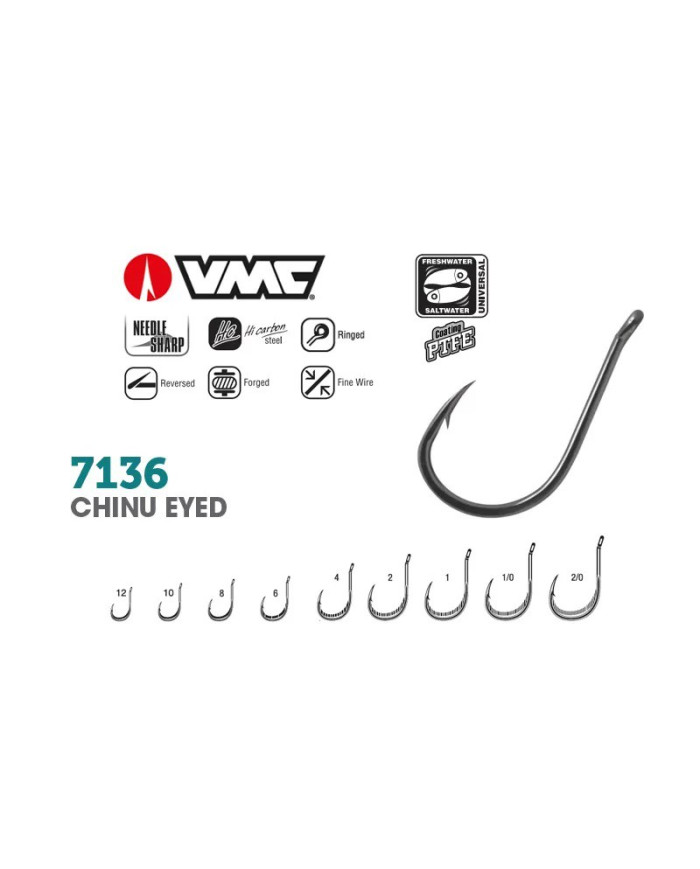 VMC Chinu Eyed Size 2 Carp Hook VMC Chinu Eyed Size 2 Carp Hook