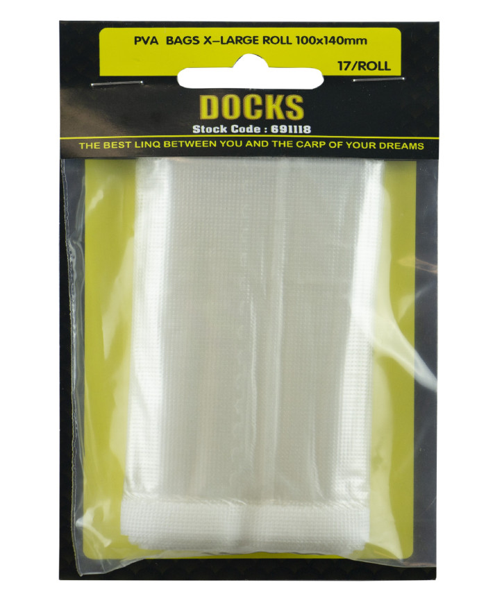 Docks PVA Bags X-Large Roll 18pc 100mmx140mm Docks PVA Bags X-Large Roll 18pc 100mmx140mm