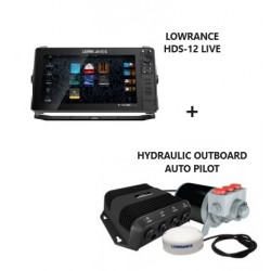 Lowrance HDS-12 LIVE OUTBOARD PILOT Hydraulic Auto Pilot Kit SUMMER SALE Bundle Offer