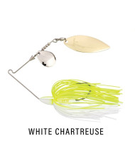 3/8 Oz Keitech Tee Bone Tandem Willow Spinnerbait White Chartreuse