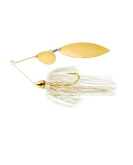 1/2 Oz WAR EAGLE GOLD FRAME TANDEM WILLOW SPINNERBAIT- WHITE GOLD cg/WG