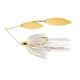 3/8 Oz WAR EAGLE GOLD FRAME DOUBLE WILLOW SPINNERBAIT- White Gold wg / WG