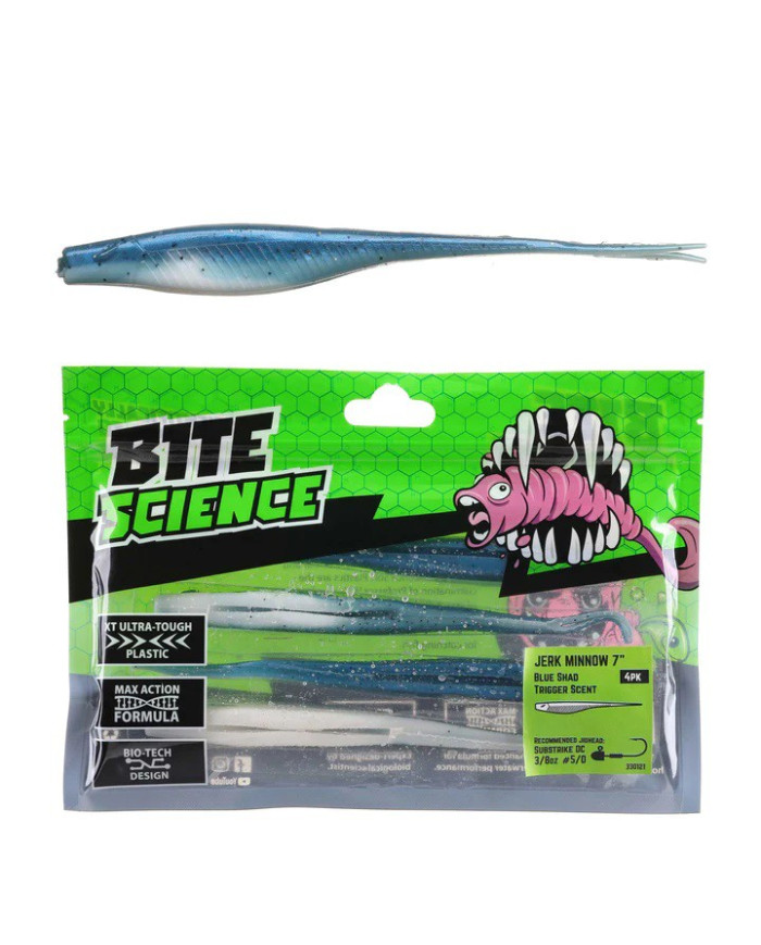 Bite Science Jerk Minnow Blue Shad 7"