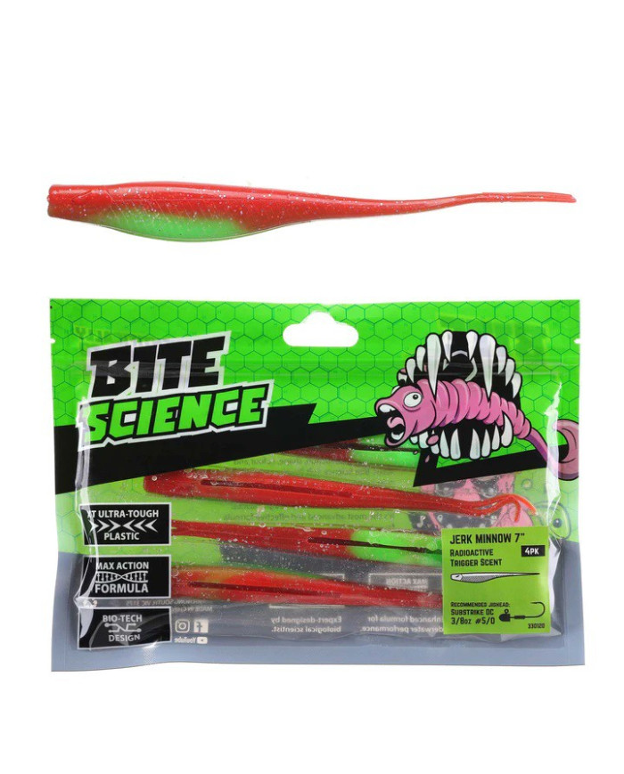 Bite Science Jerk Minnow Radioactive 7" Bite Science Jerk Minnow Radioactive 7"