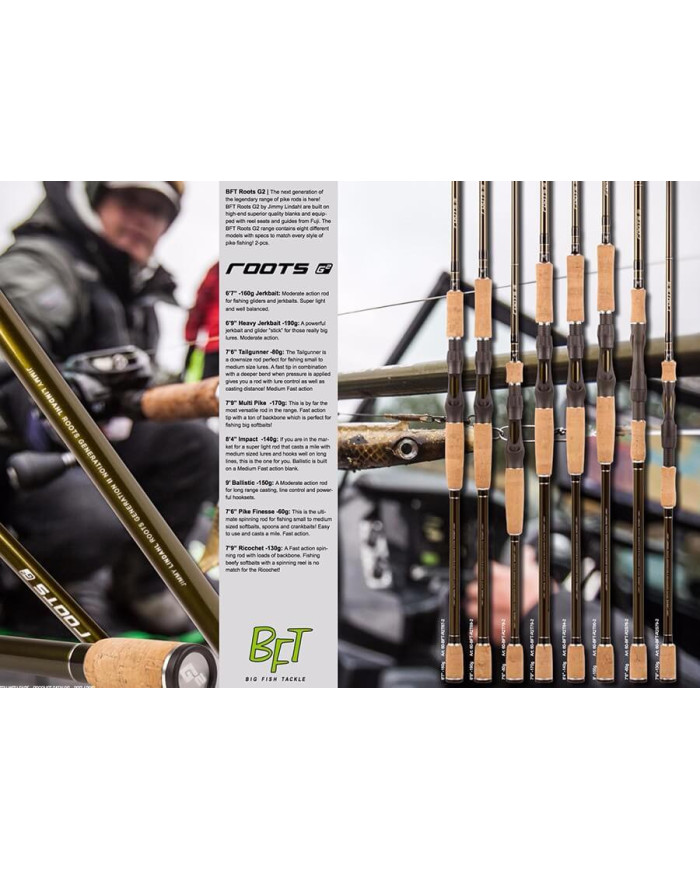 BFT Roots G2 Tailgunner 7ft 6in Heavy - Medium Fast 80g 2 3/4oz 2pc Casting Rod  BFT Roots G2 Tailgunner 7ft 6in Heavy - Medium Fast 80g 2 3/4oz 2pc Casting Rod