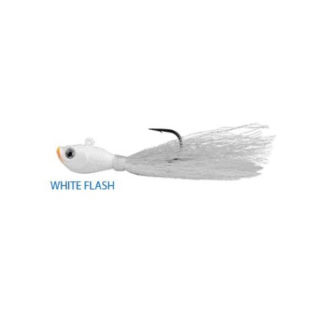 Blu Bucktail Jig White Flash 1 oz