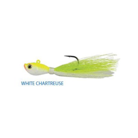 Blu Bucktail Jig White Chartreuse 1 oz