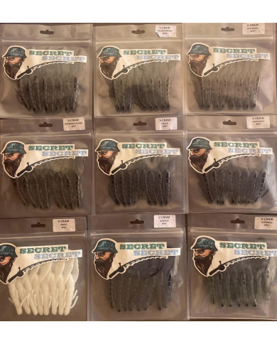 Secret Secret 4in V Craw - Craw Bait Black Tilapia Secret Secret 4in V Craw - Craw Bait Black Tilapia