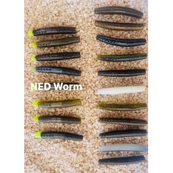 Secret Secret Ned Worm - Ned Rig Bait Watermelon Red Chartreuse Tip 3in