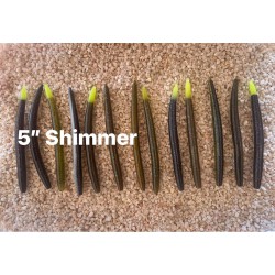 Secret Secret 5in Shimmer - Senko/Stick Bait Black Tilapia Chartreuse Tip 