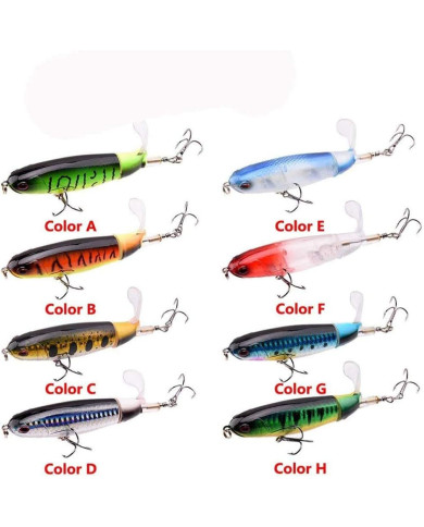 React Tornado Tail Red Head Clear Topwater-Plopper 4 1/3in 1/2oz  React Tornado Tail Red Head Clear Topwater-Plopper 4 1/3in 1/2oz