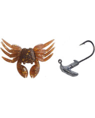 React Soft Crab Green Pumpkin Gold 3.15inx2in With 1/4oz s1 Weighted hook  