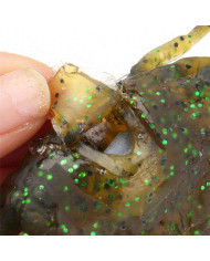 React Rigged Crab Green Pumpkin  4 1/3inx2in With 1oz Weighted 3/0 Double hook  