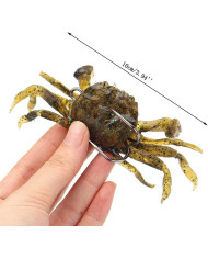 React Rigged Crab Green Pumpkin  4 1/3inx2in With 1oz Weighted 3/0 Double hook  