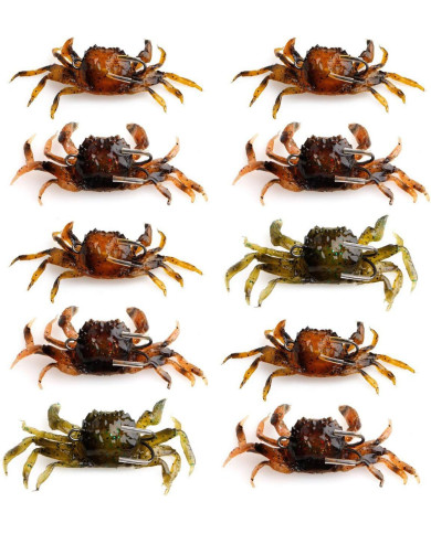 React Rigged Crab Green Pumpkin  4 1/3inx2in With 1oz Weighted 3/0 Double hook   React Rigged Crab Green Pumpkin  4 1/3inx2in With 1oz Weighted 3/0 Double hook