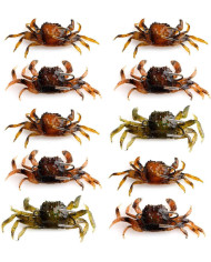 React Rigged Crab Green Pumpkin  4 1/3inx2in With 1oz Weighted 3/0 Double hook  