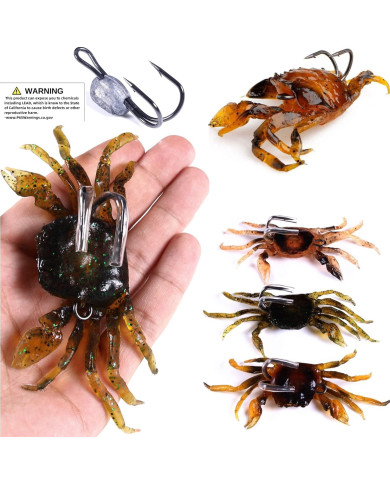 React Rigged Crab Green Pumpkin  4 1/3inx2in With 1oz Weighted 3/0 Double hook   React Rigged Crab Green Pumpkin  4 1/3inx2in With 1oz Weighted 3/0 Double hook