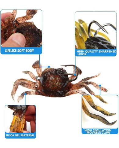 React Rigged Crab Watermelon Green 4 1/3inx2in With 1oz Weighted 3/0 Double hook   React Rigged Crab Watermelon Green 4 1/3inx2in With 1oz Weighted 3/0 Double hook