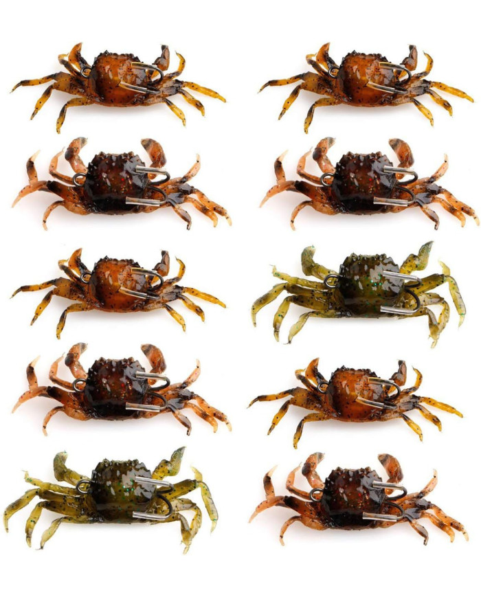 React Rigged Crab Watermelon Green 4 1/3inx2in With 1oz Weighted 3/0 Double hook  