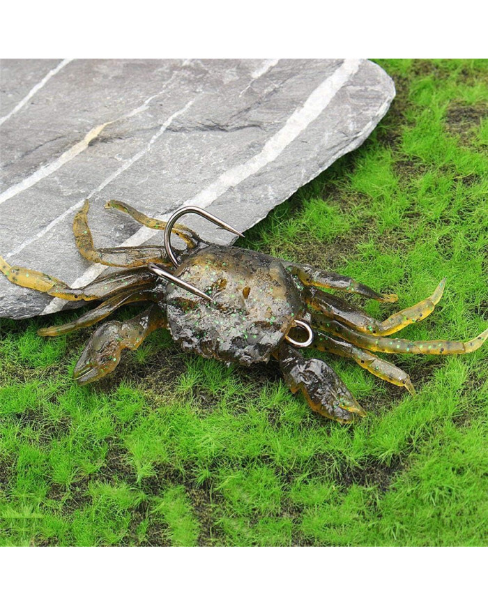 React Rigged Crab Watermelon Green 4 1/3inx2in With 1oz Weighted 3/0 Double hook  