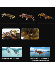 React Rigged Crab Watermelon Green 4 1/3inx2in With 1oz Weighted 3/0 Double hook  