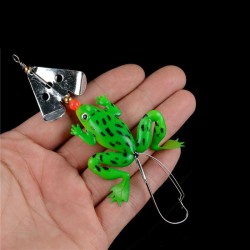 React Spinner Frog  Green Chartreuse Belly 1/0 hook 