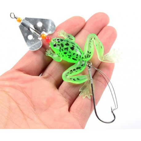 React Spinner Frog  Green Chartreuse Belly 1/0 hook 