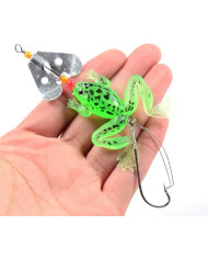 React Spinner Frog  Green Chartreuse Belly 1/0 hook 