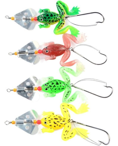 React Spinner Frog  Yellow 1/0 hook  React Spinner Frog  Yellow 1/0 hook
