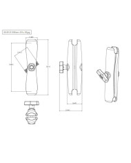 RAM DBL SOCKET C BALL D LENGTH LONG ARM