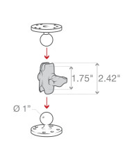 RAM Double Socket Arm - 1 inch B Size Ball Short Length A