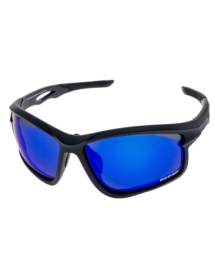 Ocean Polarized Sunglasses - PJ 737 Matt Black frame and Smoke/Blue Revo Lens