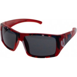 Ocean Polarized Sunglasses - Kidz - 50B171 Matt Red Frame, camouflage arms with Smoke Lens