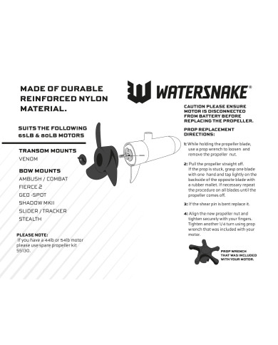 WATERSNAKE 3-BLADE PROP KIT - REINFORCED NYLON WATERSNAKE 3-BLADE PROP KIT - REINFORCED NYLON