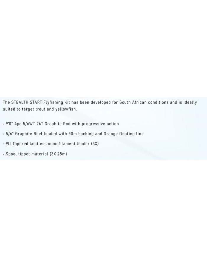 Stealth Start Combo 9ft 5/6wt 4pc Rod- Reel, Floating Line, Tippet and Leader 