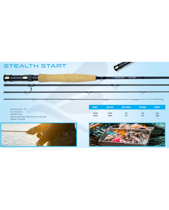 Stealth Start Combo 9ft 5/6wt 4pc Rod- Reel, Floating Line, Tippet and Leader 