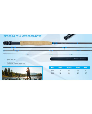 Stealth Essentials Combo 9ft 5wt 4pc Rod- Start 5/6wt Reel, Floating Line, Tippet and Leader  Stealth Essentials Combo 9ft 5wt 4pc Rod- Start 5/6wt Reel, Floating Line, Tippet and Leader