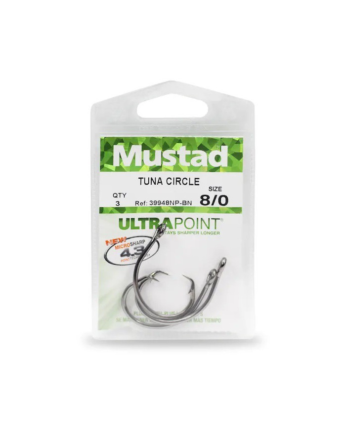 Mustad Tuna Circle 39948 Black Nickle Size 5/0 (Live Bait/Deep Drop Hook)