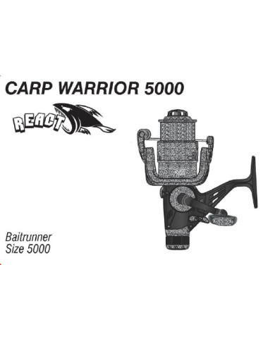 React Carp Warrior 10ft 3lb 2pc Rod 5000 Baitrunner Reel - Black React Carp Warrior 10ft 3lb 2pc Rod 5000 Baitrunner Reel - Black